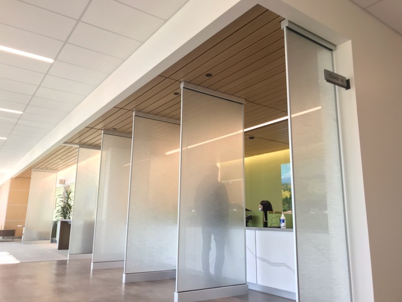 Linear Wood with Panels - A Vancouver, B.C., clinic ceiling
